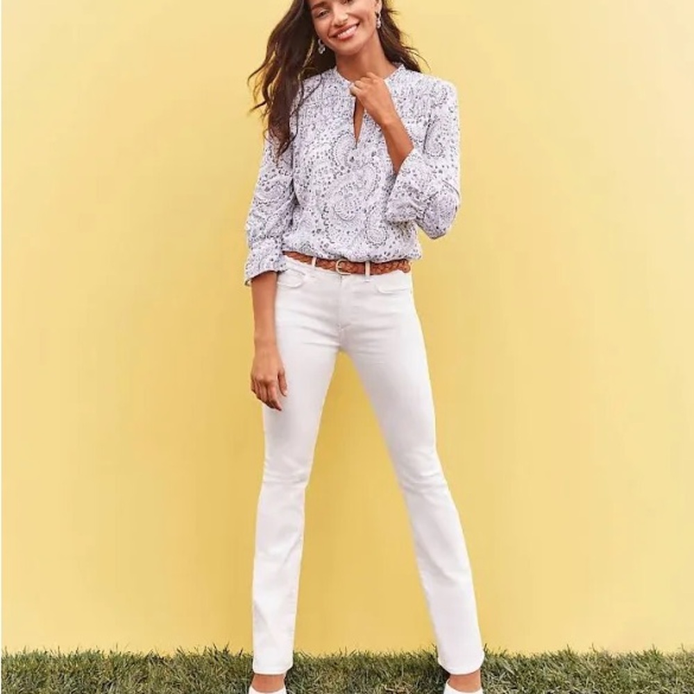 LOFT Women's White Straight Leg Jeans